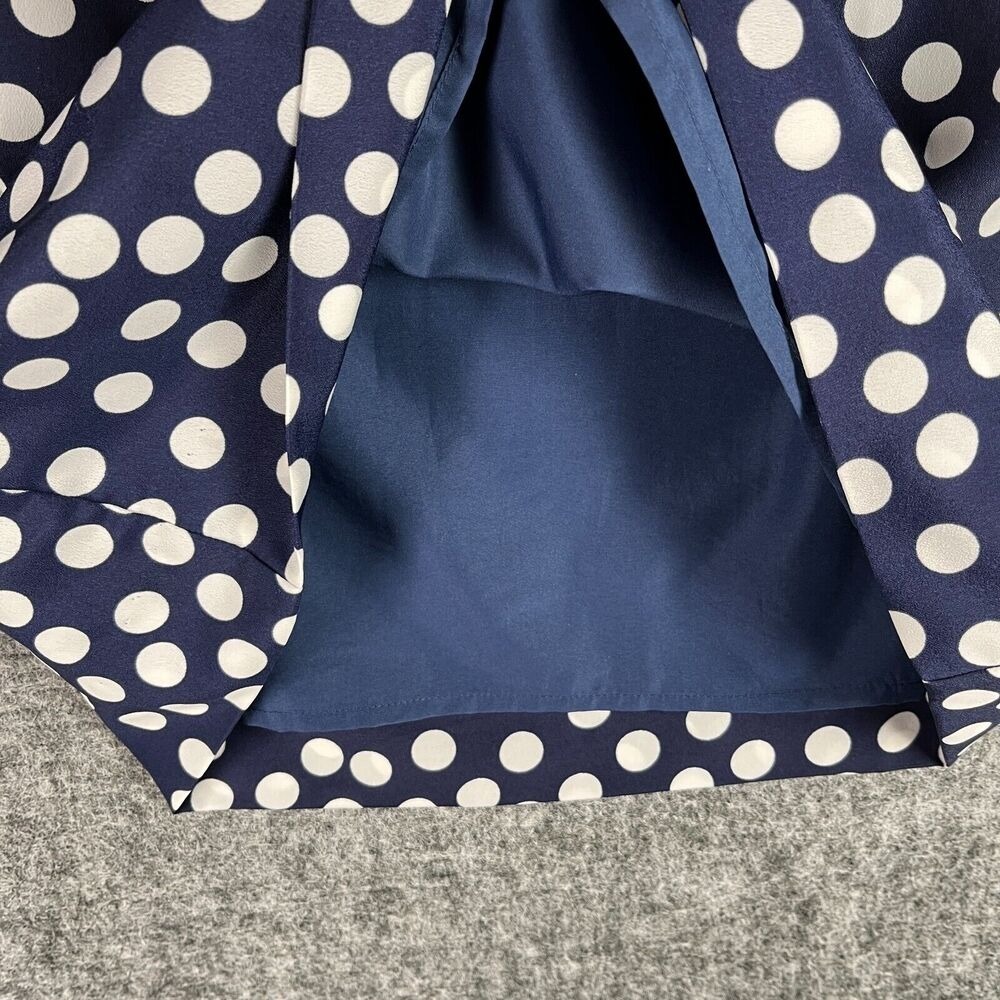 J Crew Polka Dot Shirt Dress Womens 00 Blue Lined Business Casual Cottage Chic - Picture 7 of 12